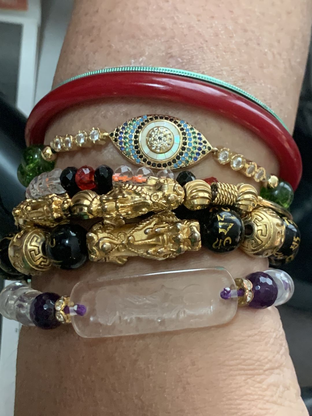 Customer photo review of Natural Peridot Abundance Bracelet