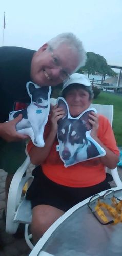 Customer photo review of Create A Custom Dog Pillow