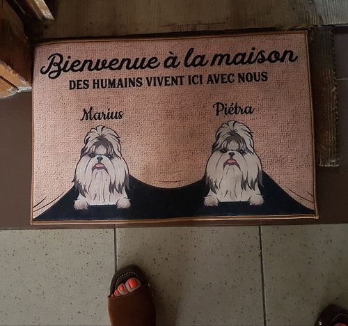 Customer photo review of Tapis Personnalisé "Bienvenue à la maison"