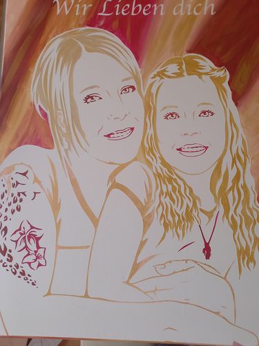 Customer photo review of Porträt auf Leinwand zum Selbermalen