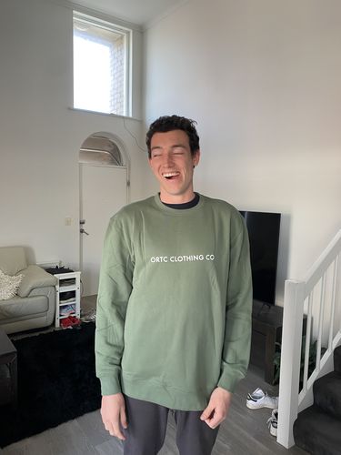 Customer photo review of Fleece Logo Crew Green