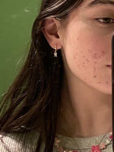 Customer photo review of Harriet Diamond Earrings