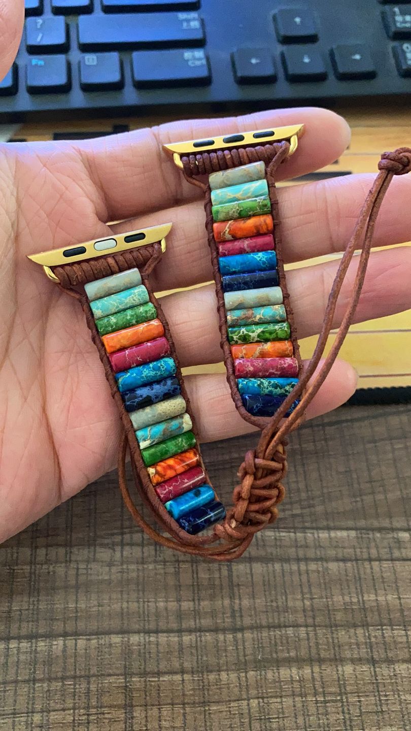 Customer photo review of Healing Chakra Cylinder Apple Watch Strap
