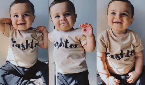 Customer photo review of MLW By Design - Personalised Sand Stonewash Tee