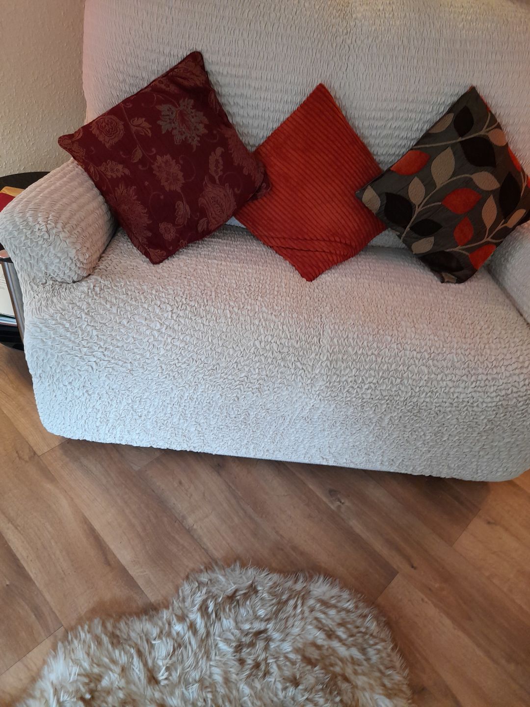 Customer photo review of 2 Seater Sofa Cover - Beige Microfibra