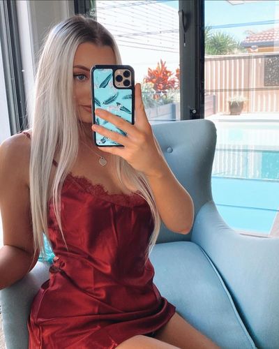 Customer photo review of Be Mine Slip Dress