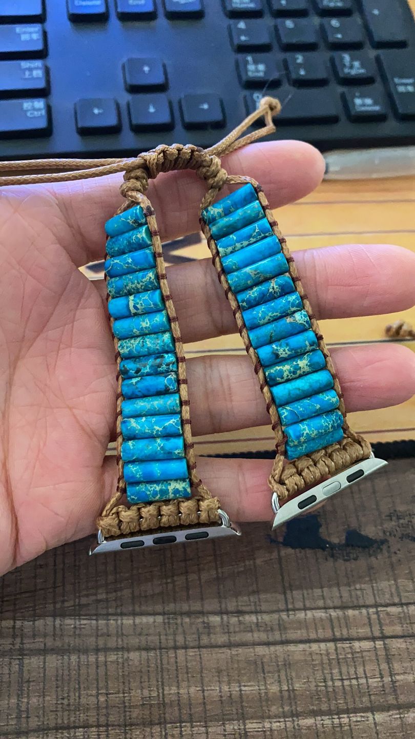 Customer photo review of Healing Blue Chakra Apple Watch Strap