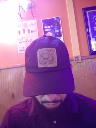 Customer photo review of Leather Patch Unstructured Hat