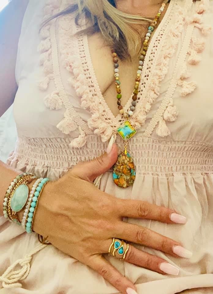 Customer photo review of Intense Jasper Spiritual Necklace