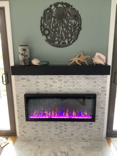 Customer photo review of Napoleon Entice 42'' Wall Mount / Recessed Linear Electric Fireplace
