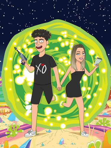 Customer photo review of 'Rick and Morty' Custom Portrait
