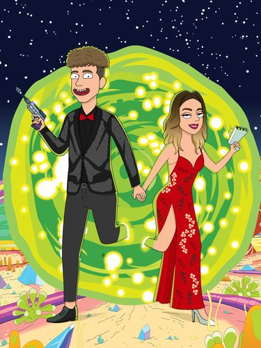Customer photo review of 'Rick and Morty' Custom Portrait