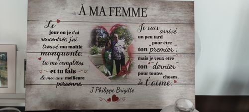 Customer photo review of À ma Chérie - Toile-partenaire personnalisée