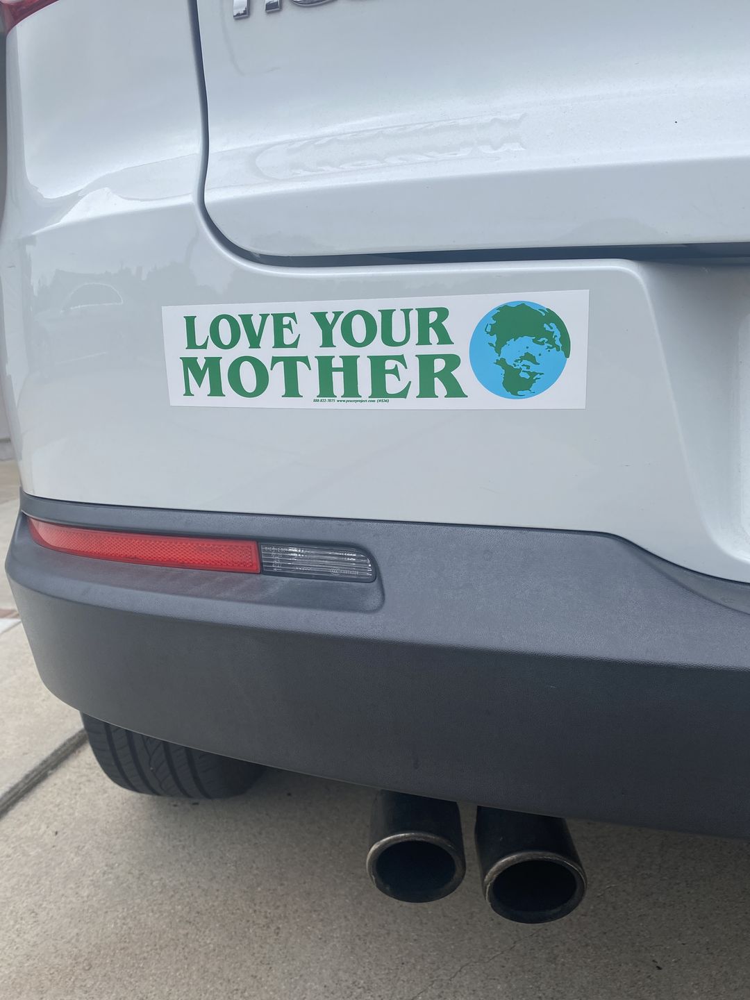 Customer photo review of Love Your Mother Bumper Sticker