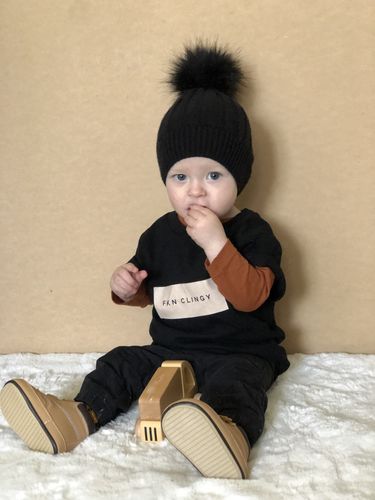 Customer photo review of MLW By Design - Sand Print FKN CLINGY Tee | Black