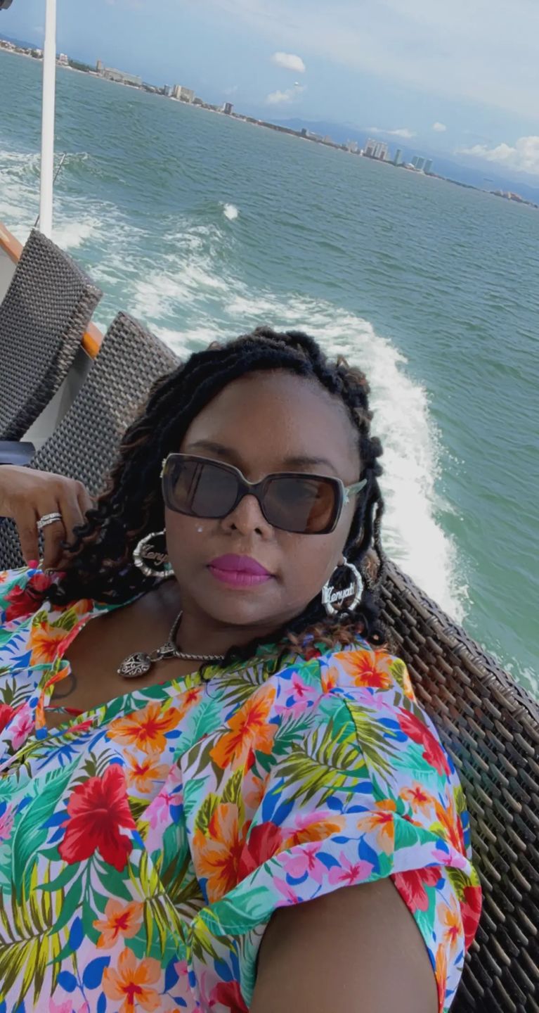 Customer photo review of 2" Bamboo Name Earrings