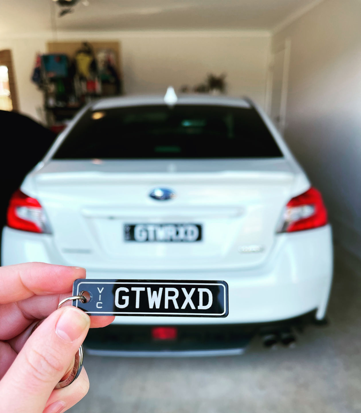 Customer photo review of VIC Deluxe Licence Plate Custom Keychain