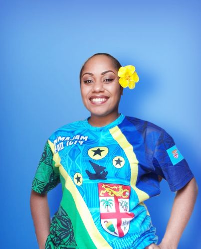 Customer photo review of Vanuatu Malampa Fiji Day T Shirt - Combine Flag Design LT4