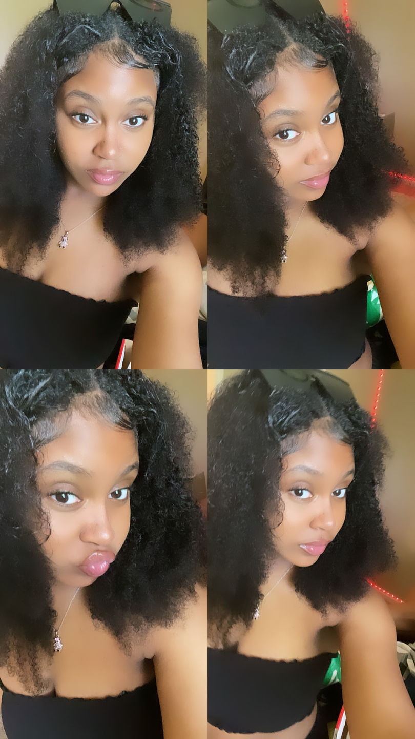 Customer photo review of Brazilian Afro Kinky Curly Texture U Part Wigs AU15
