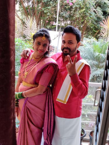 Customer photo review of Wine Purple Woven Kanjivaram Saree - Special Wedding Edition