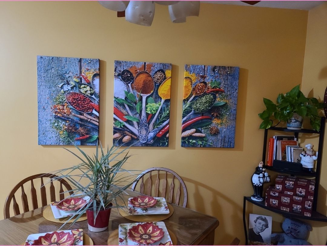 Customer photo review of Spoonful of Spices Large Cooking Wall Art Canvas Print Kitchen Artwork