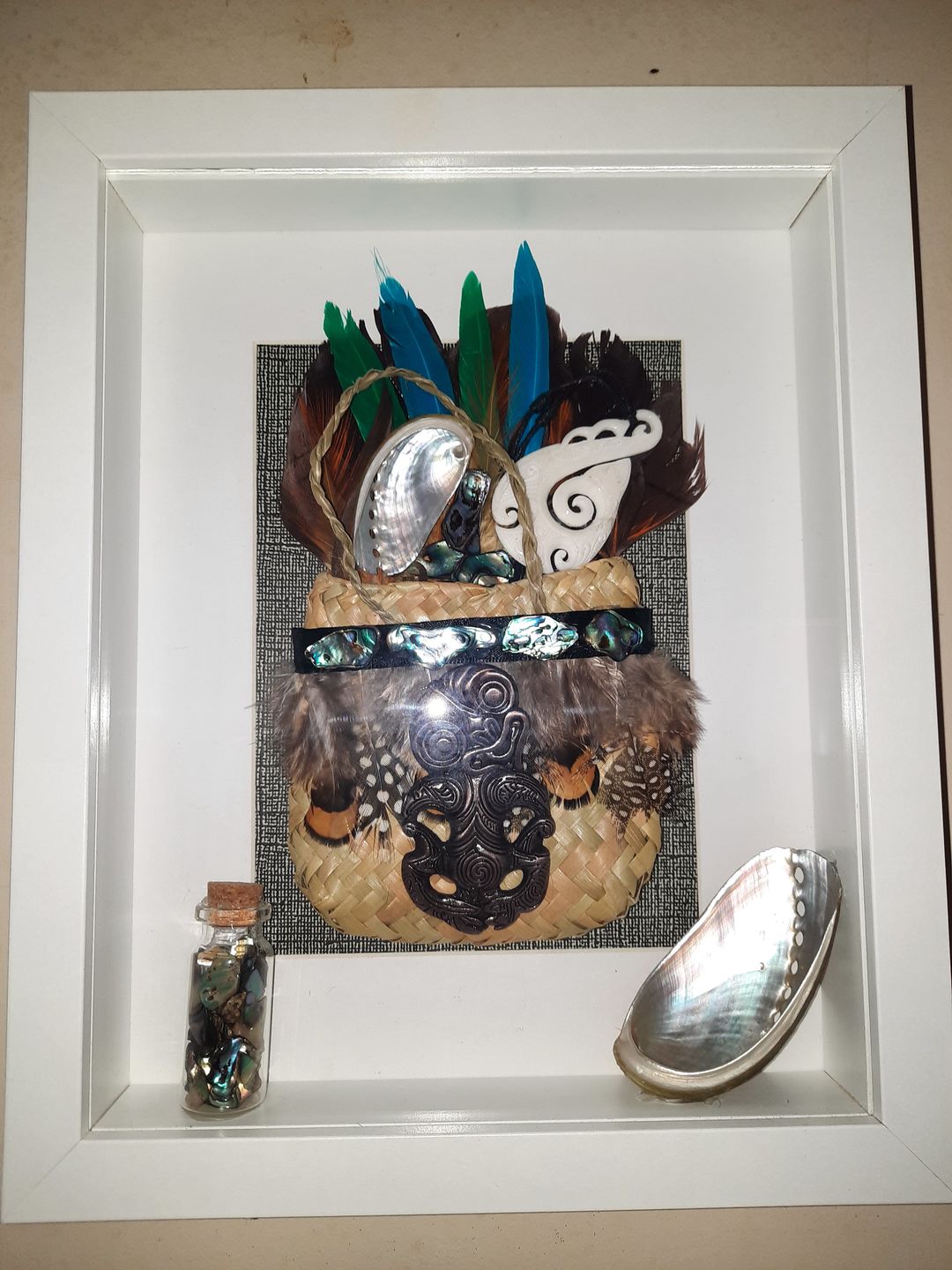 Customer photo review of Maori Bone Double Manaia Necklace with Tea Stain