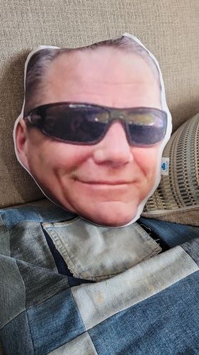 Customer photo review of Create A Custom Face Pillow