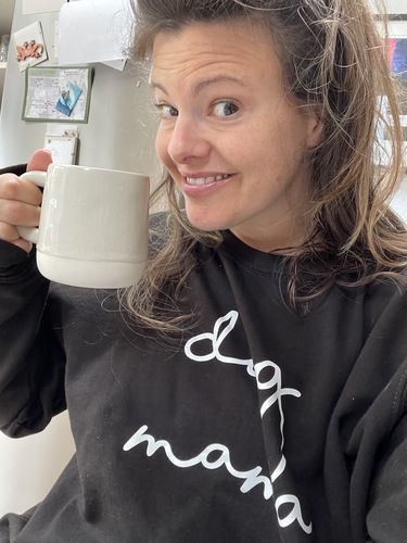 Customer photo review of Dog Mama Retro Script Sweatshirt
