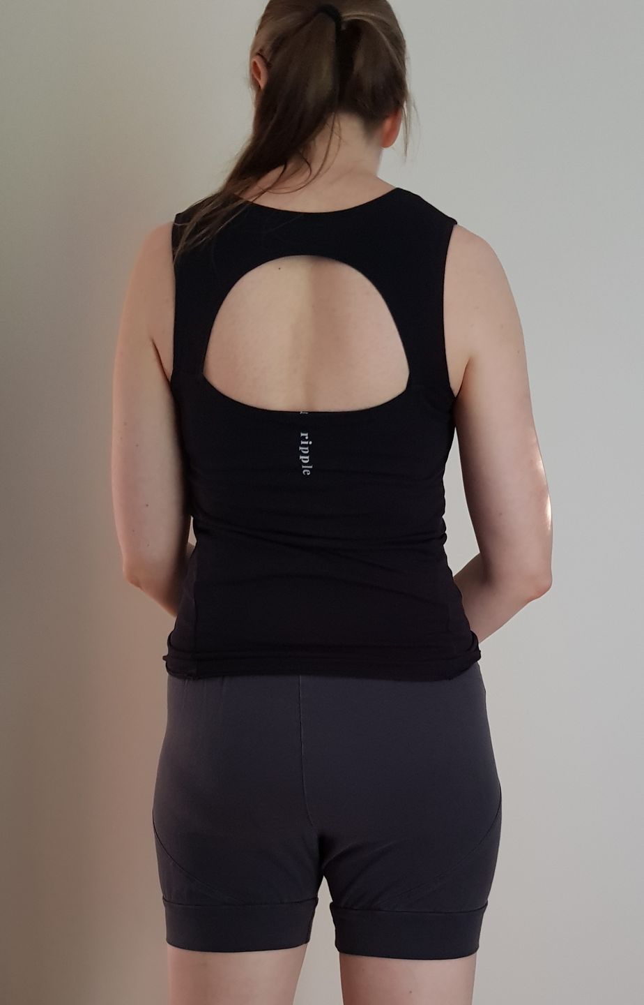 Customer photo review of Organic Cotton Half Moon Open Back Tank Top