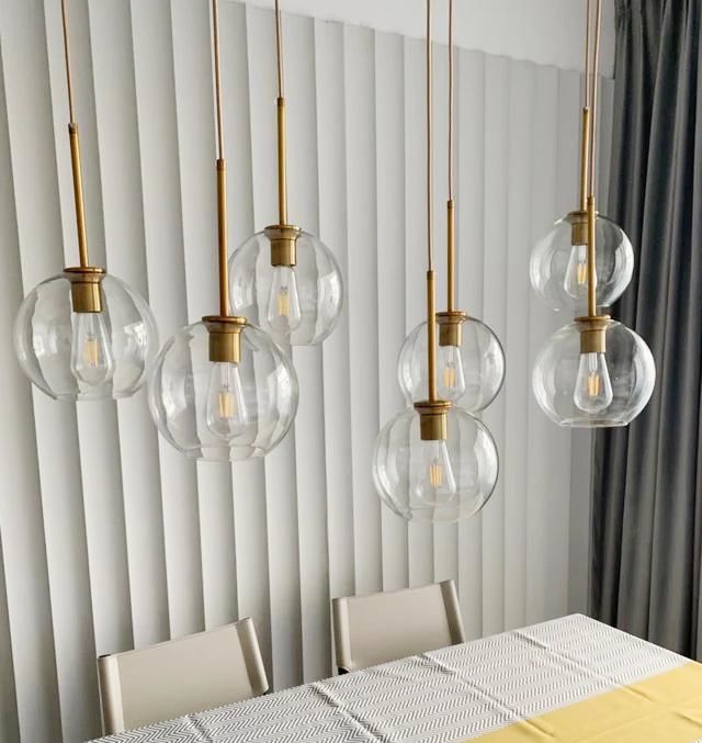Customer photo review of Globe Cluster Kitchen Island Pendant Light