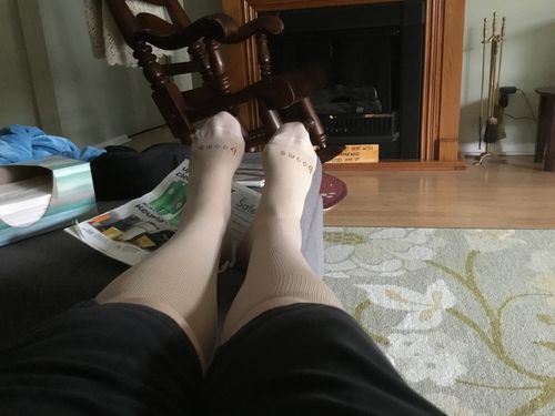 Customer photo review of Knee-High Compression - Nude