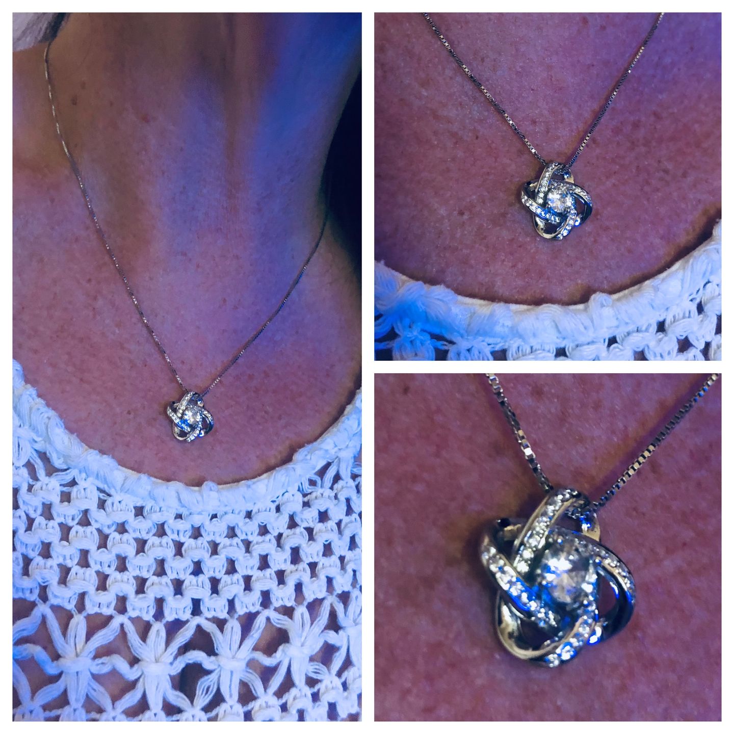 Customer photo review of "To my Soulmate" - Silver Love knot necklace