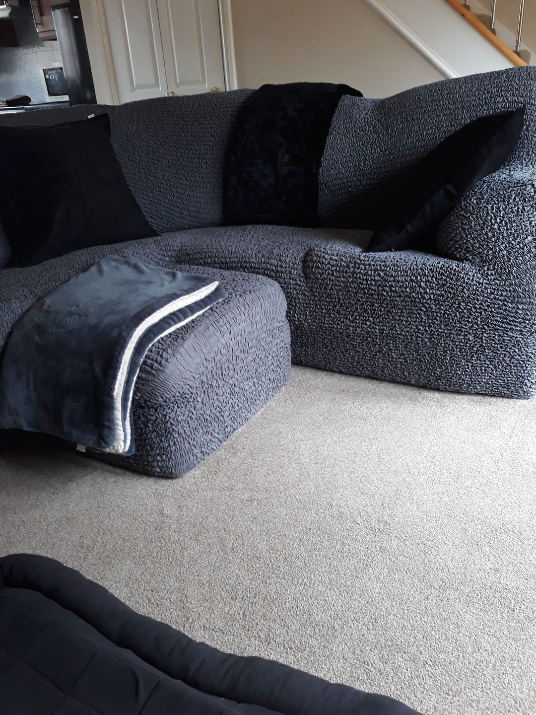 Customer photo review of Footstool Cover - Charcoal Microfibra