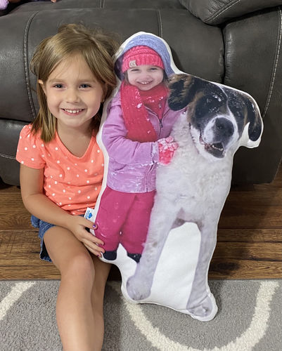 Customer photo review of Create A Custom Dog Pillow