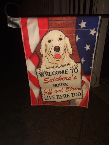 Customer photo review of Welcome To Dog House - Personalized Custom Garden Flag