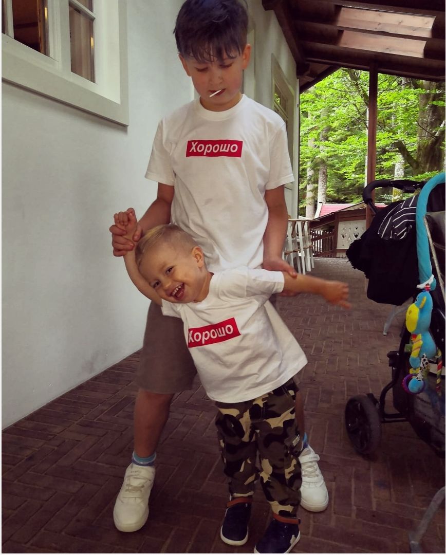 Customer photo review of Horosho Kinder T-Shirt weiß by SAEBIS®