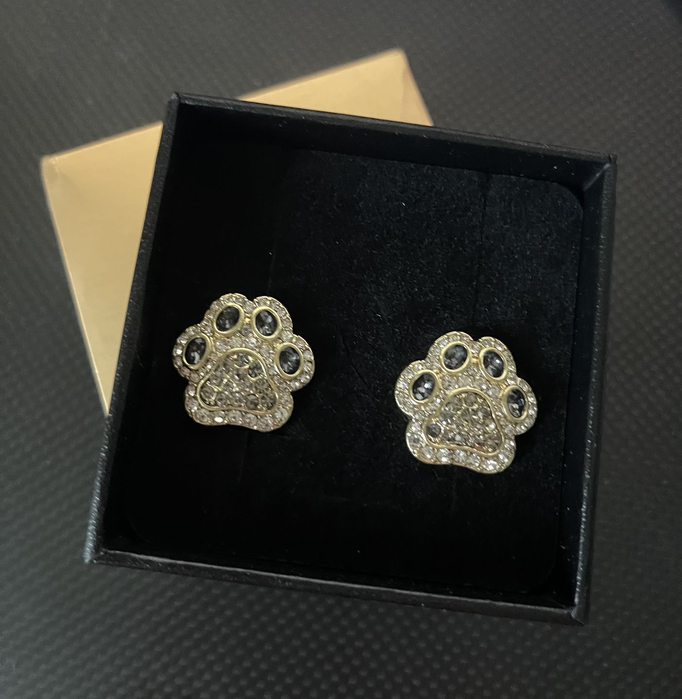 Customer photo review of HEIDI DAUS®"Pretty Paw Print" Crystal Paw Earring