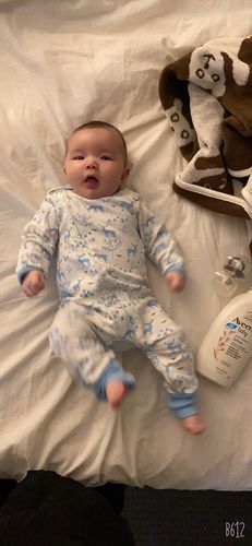 Customer photo review of Deer Land Boys Organic Long Sleeve Zipsuit