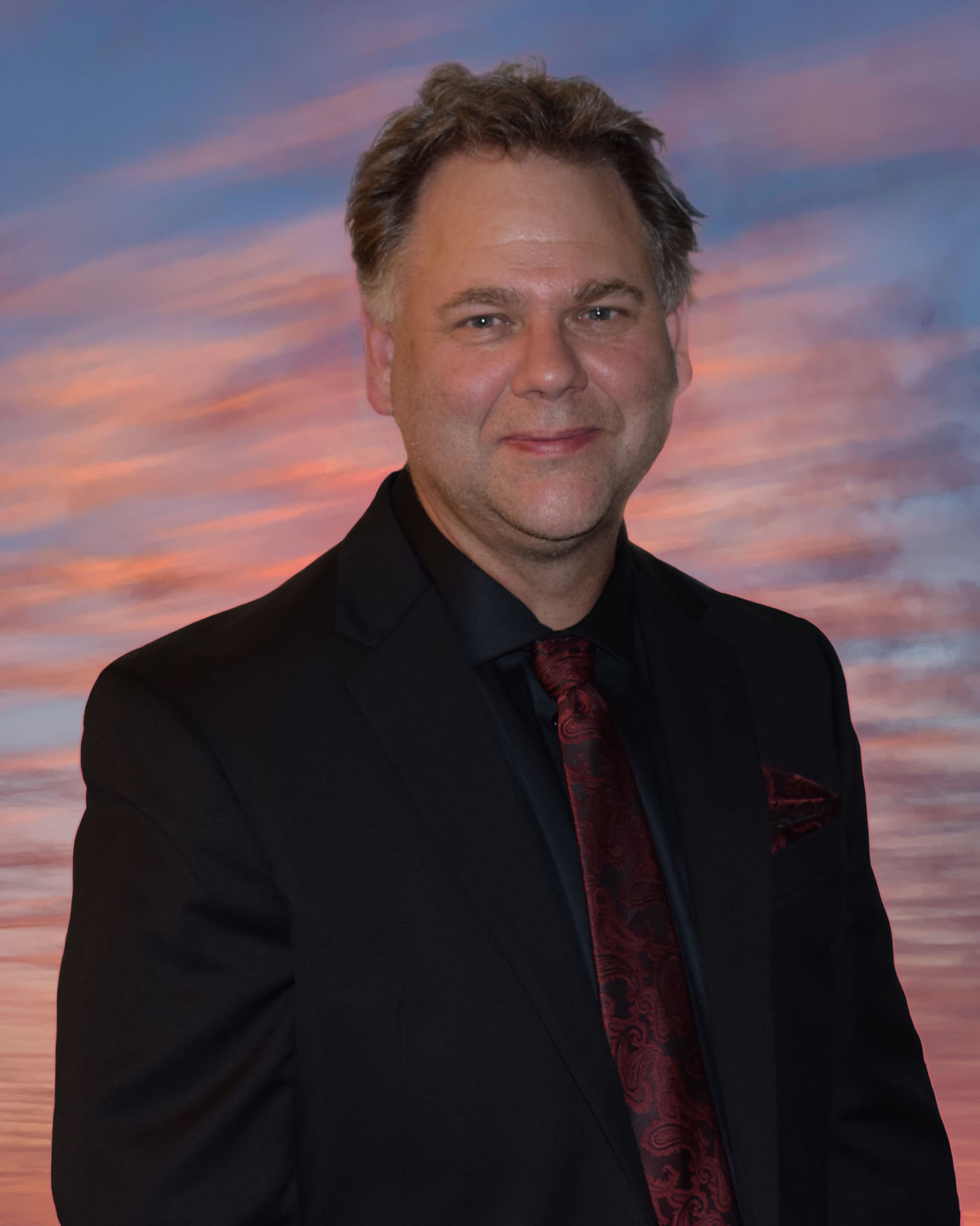 Customer photo review of Burgundy on Black Paisley Tie