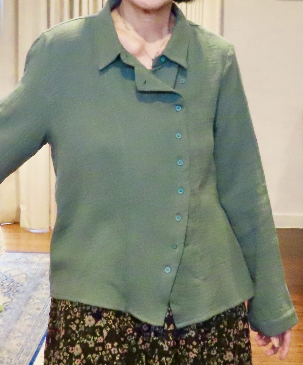 Customer photo review of Plus Size - Retro  Solid Color Long Sleeve 100% Cotton Shirt