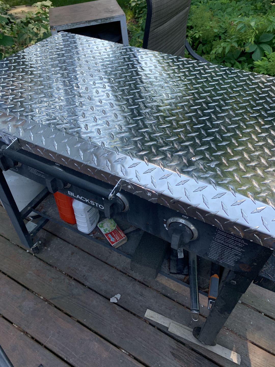 Customer photo review of GriddleGuard Diamond Plate Hard Cover Lid for Blackstone 36" Griddle