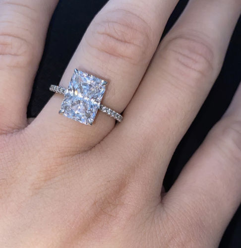 Customer photo review of 3.5Ct Elegant Radiant Cut Engagement Ring For Women In Sterling Silver
