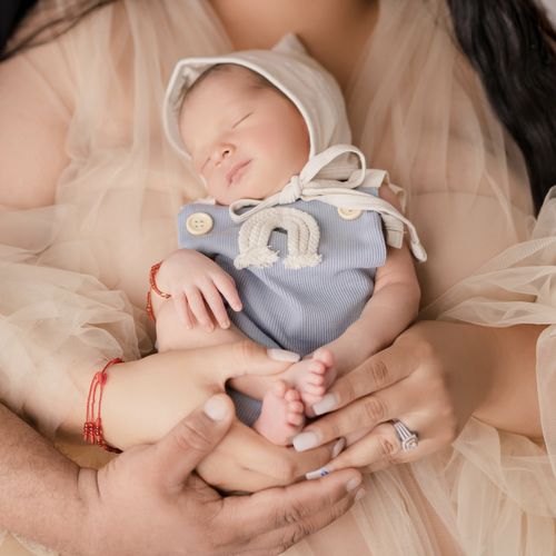 Customer photo review of Leona Rainbow Overalls Romper