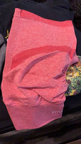 Customer photo review of Red Contour Scrunch Butt Biker Shorts