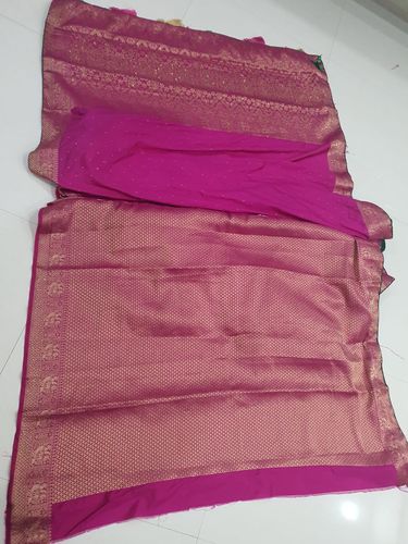 Customer photo review of AMARYLLIS WINE SOFT SOUTH SILK WOVEN SAREE