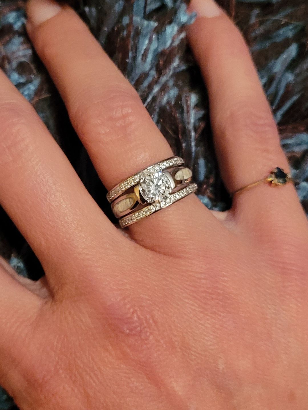 Customer photo review of Silver Ring with Gem and Cremation Ash