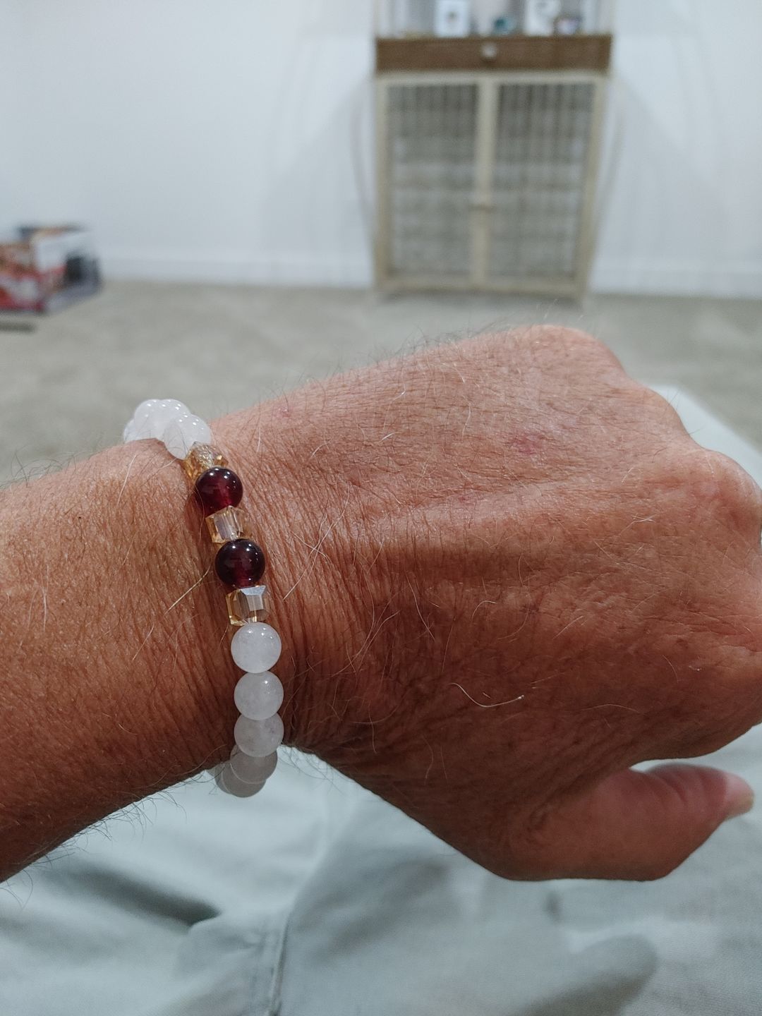 Customer photo review of Natural White Chalcedony Positivity Bracelet