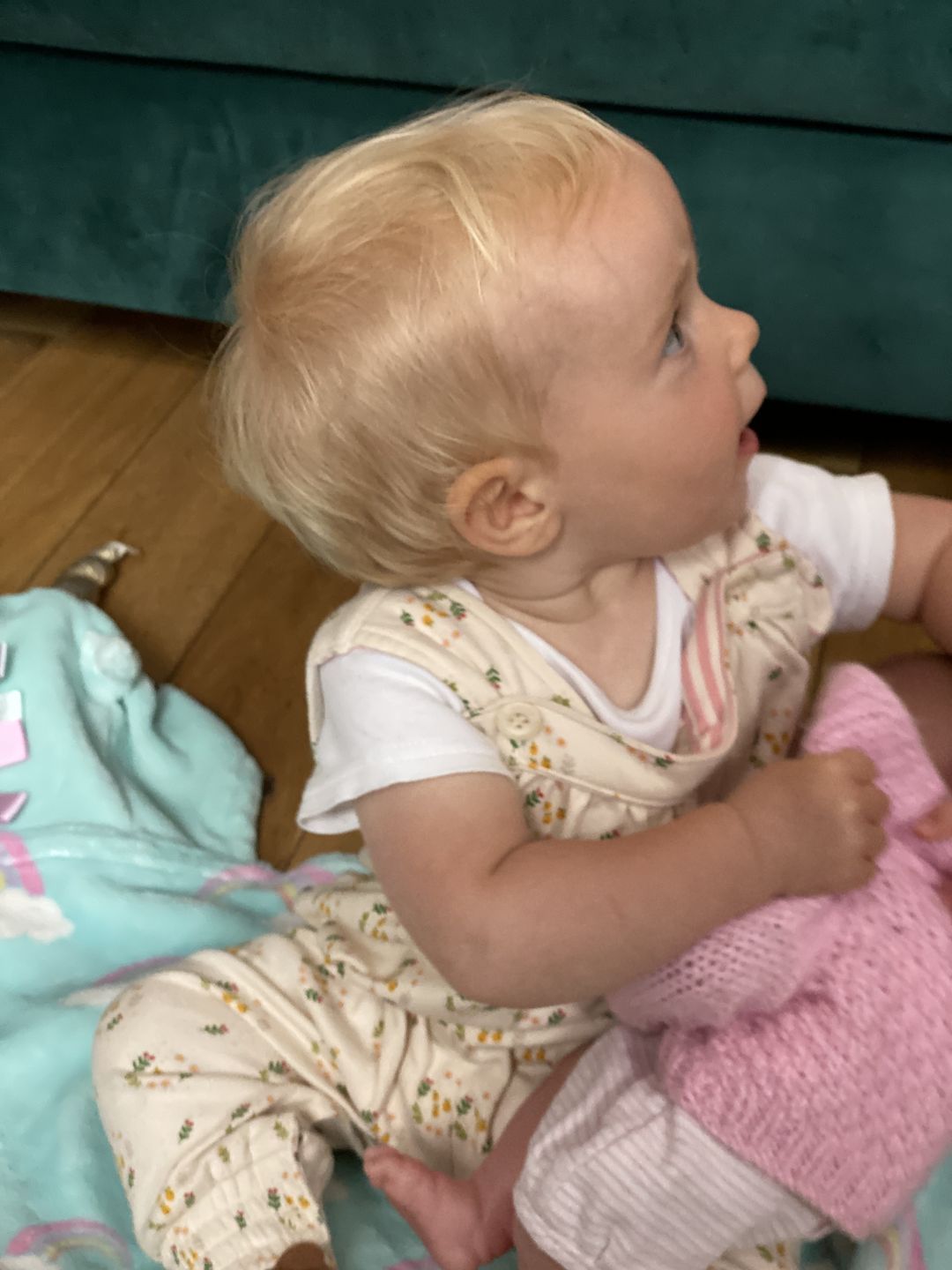 Customer photo review of Quince Flowers Playdays Dungarees