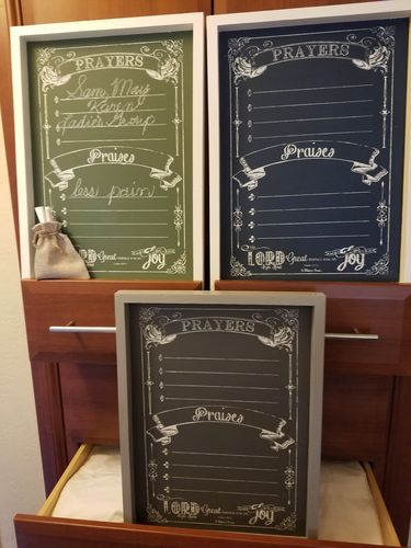 Customer photo review of Prayer Board - Mesh Stencil 12x18