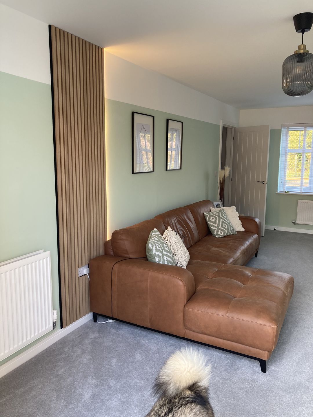 Customer photo review of SlatWall Natural Oak Sample